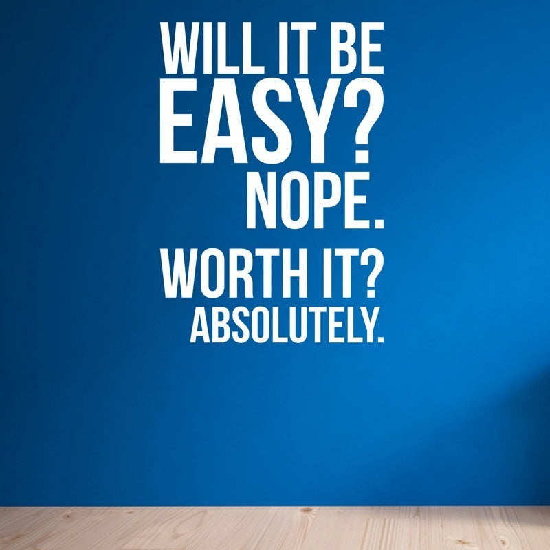“Worth Every Wall” – MJHOMEFINDER Motivational Decorative Wall Stickers