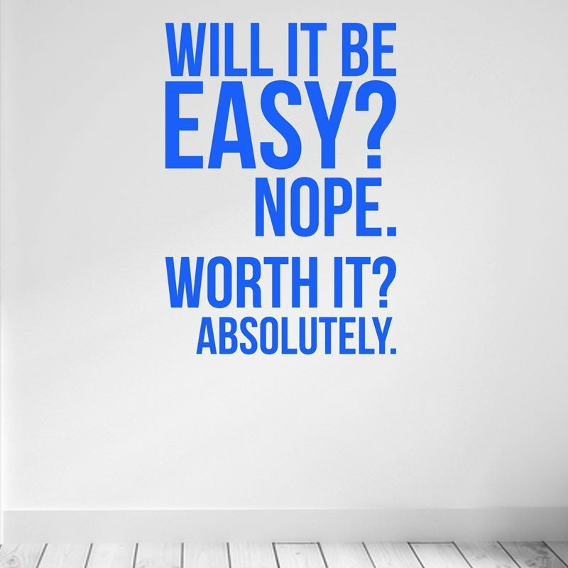 “Worth Every Wall” – MJHOMEFINDER Motivational Decorative Wall Stickers