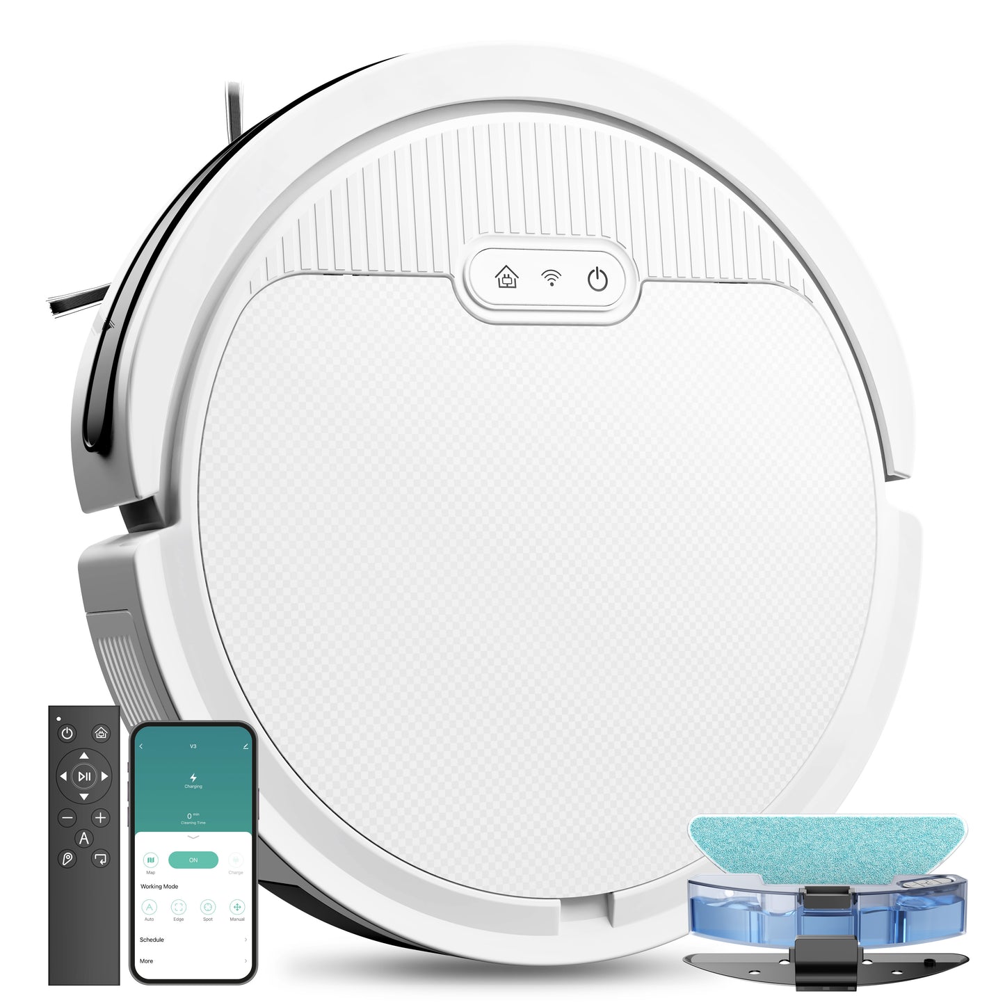 Clean Command V3 – MJHOMEFINDER 3-in-1 Smart Robot Vacuum, Mop & Sweeper (5000Pa)
