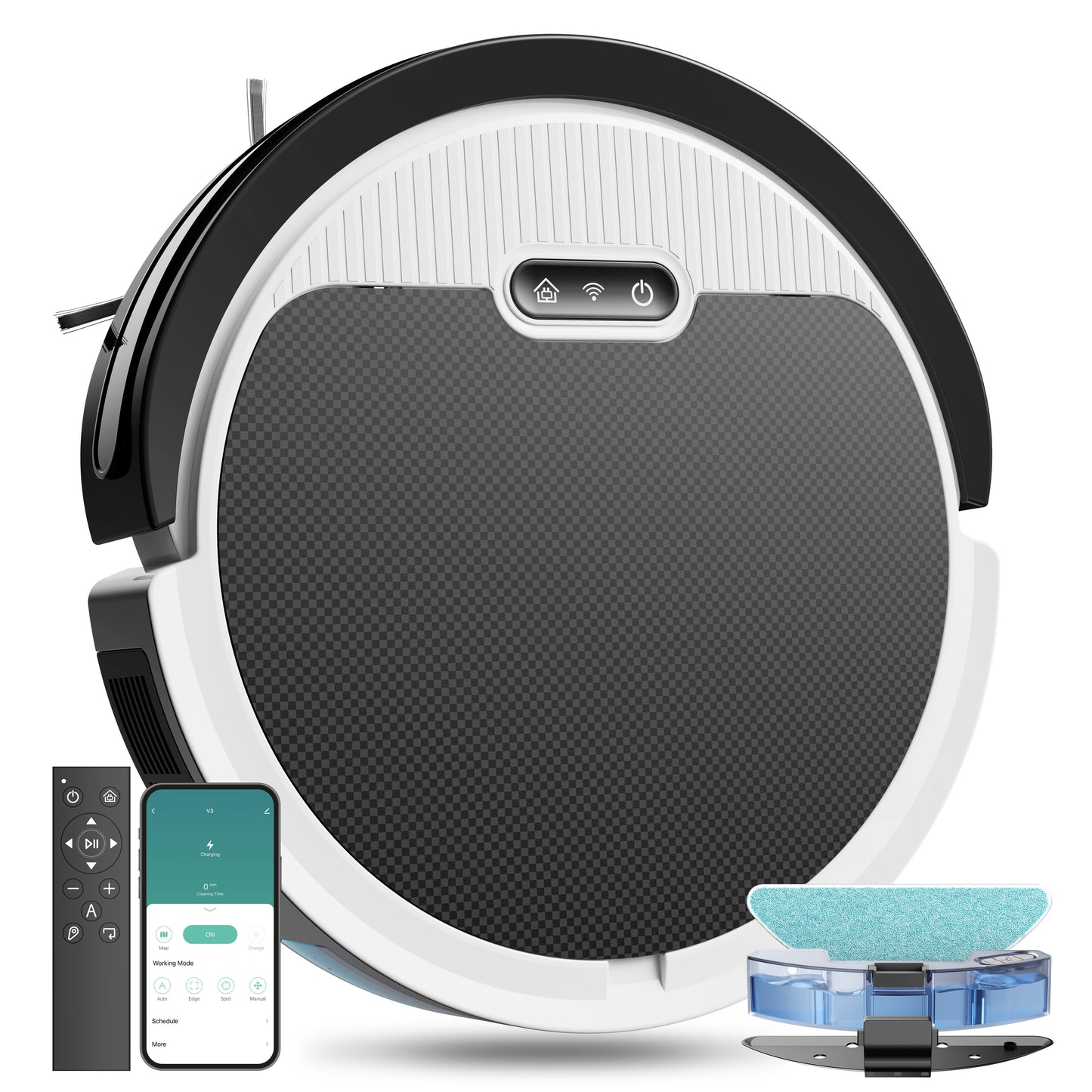 Clean Command V3 – MJHOMEFINDER 3-in-1 Smart Robot Vacuum, Mop & Sweeper (5000Pa)