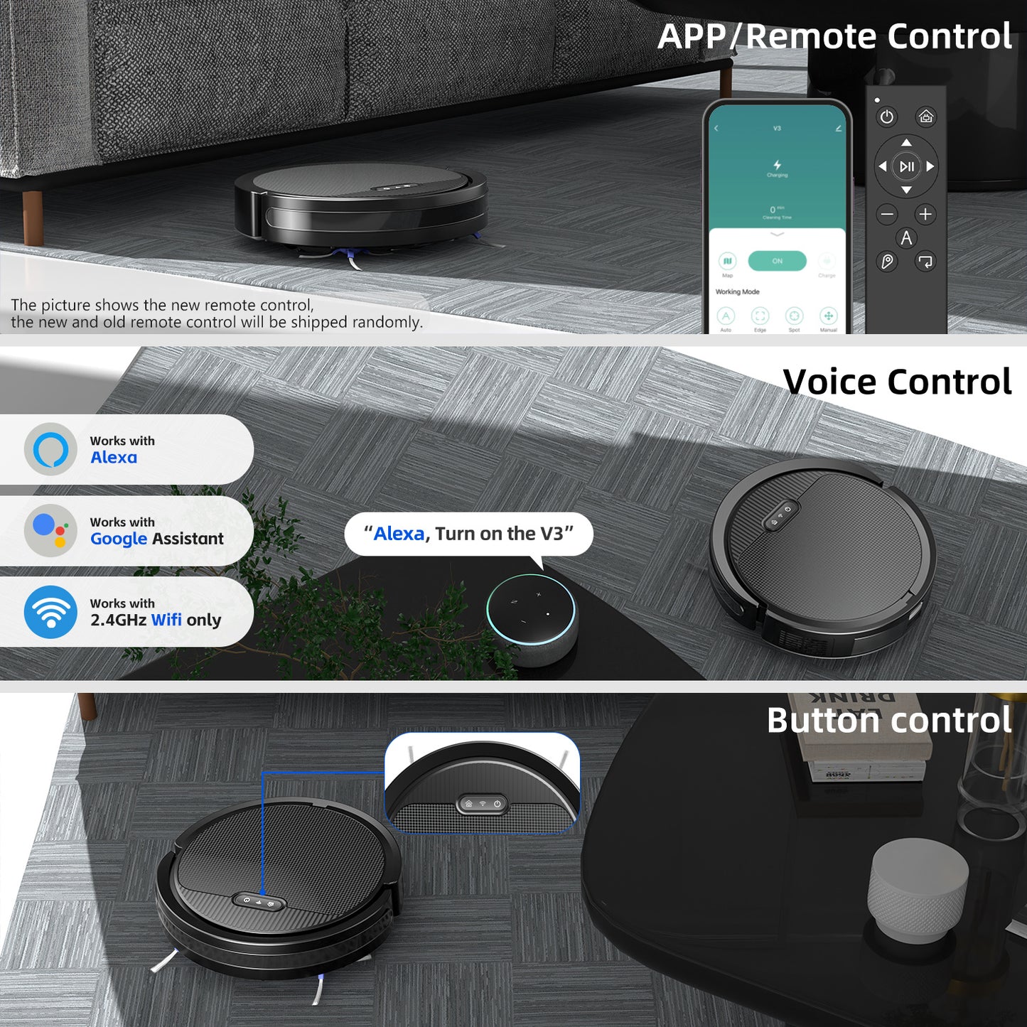 Clean Command V3 – MJHOMEFINDER 3-in-1 Smart Robot Vacuum, Mop & Sweeper (5000Pa)