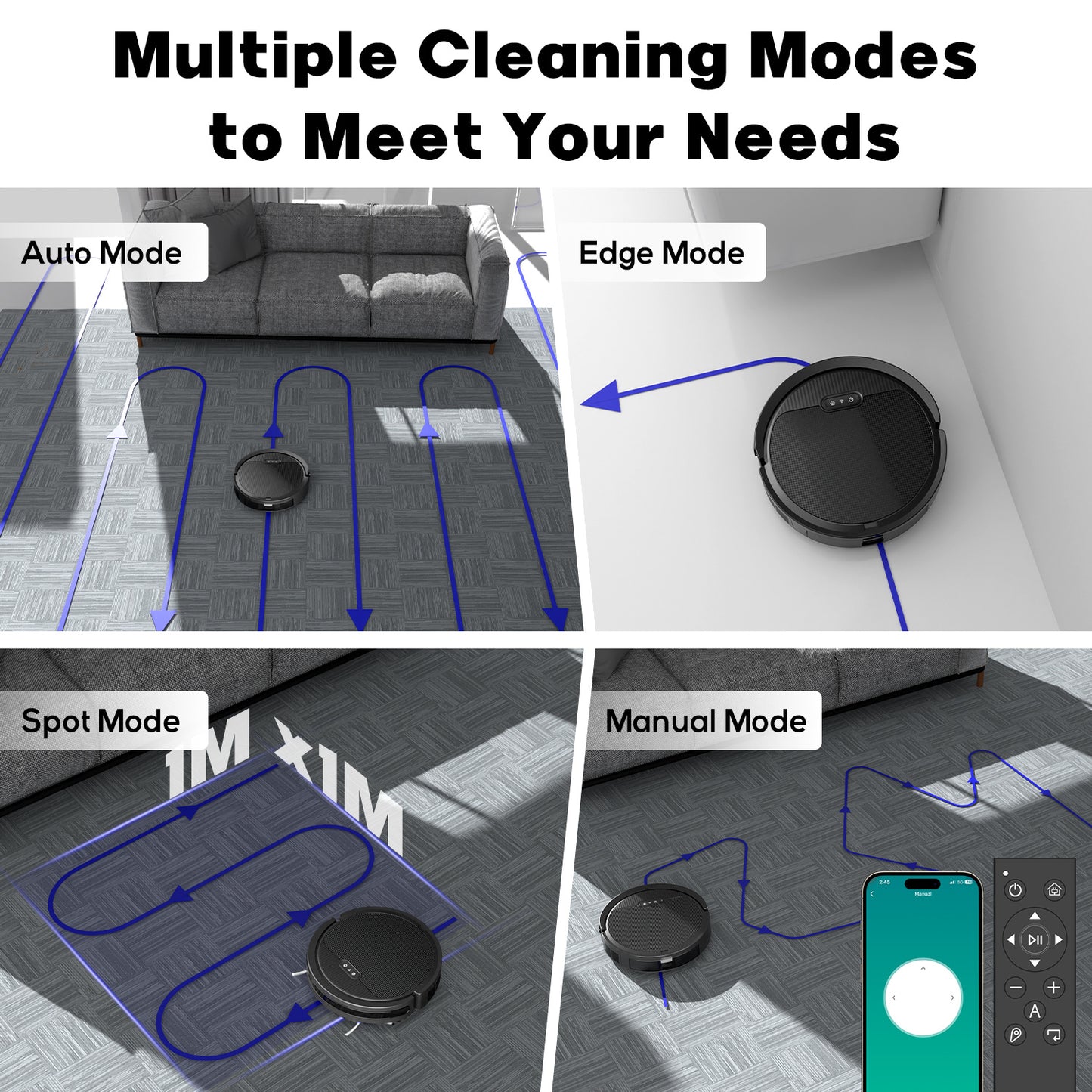 Clean Command V3 – MJHOMEFINDER 3-in-1 Smart Robot Vacuum, Mop & Sweeper (5000Pa)