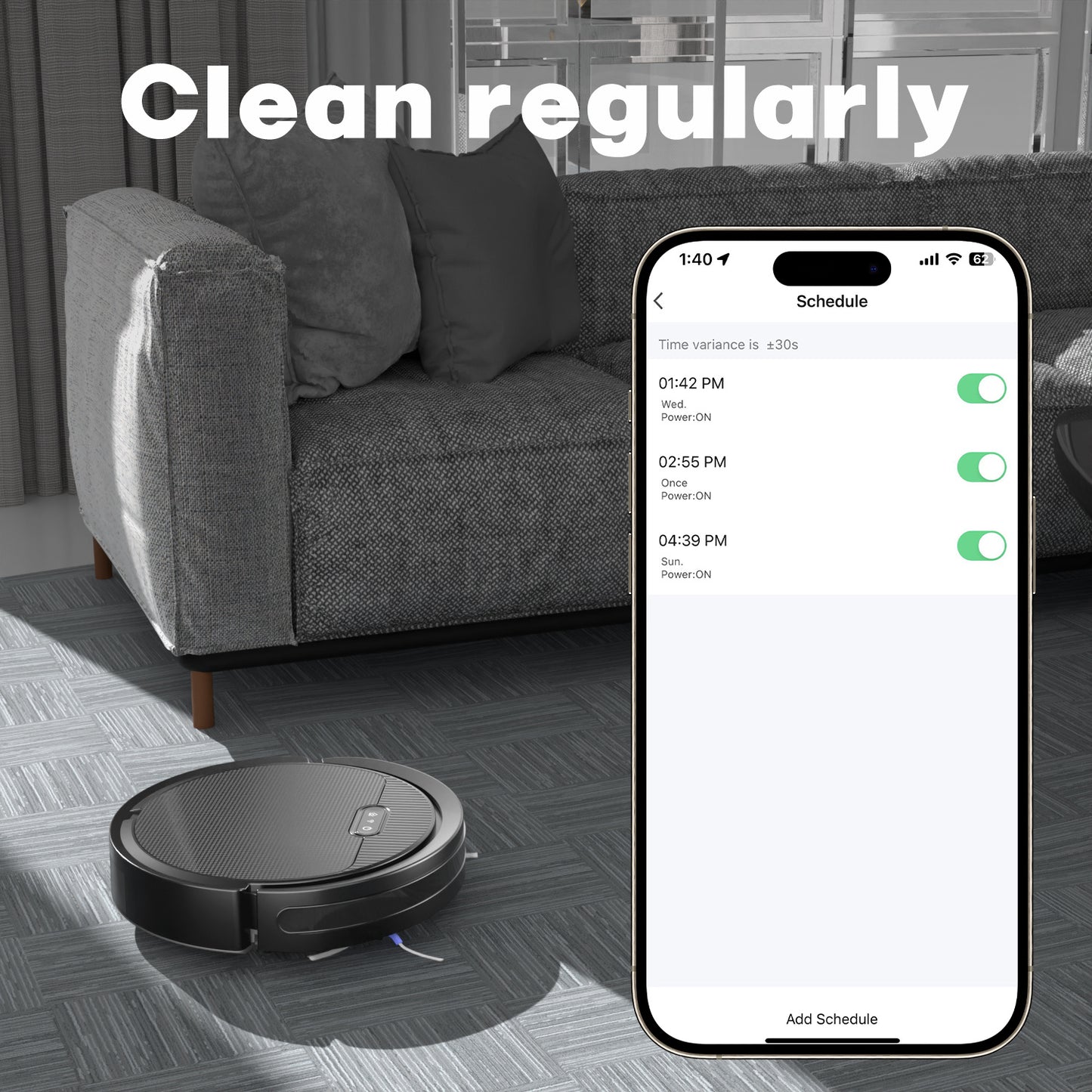 Clean Command V3 – MJHOMEFINDER 3-in-1 Smart Robot Vacuum, Mop & Sweeper (5000Pa)