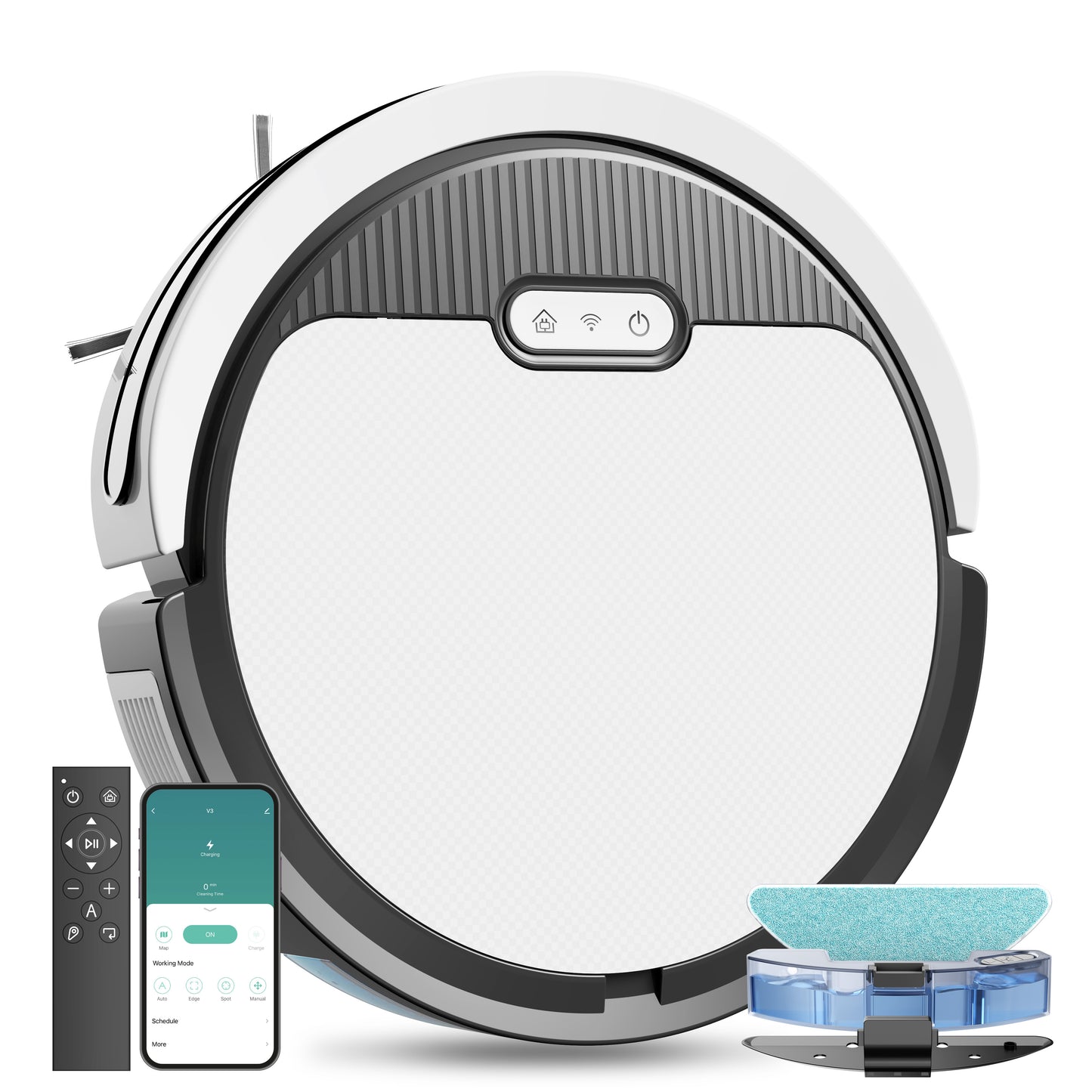 Clean Command V3 – MJHOMEFINDER 3-in-1 Smart Robot Vacuum, Mop & Sweeper (5000Pa)