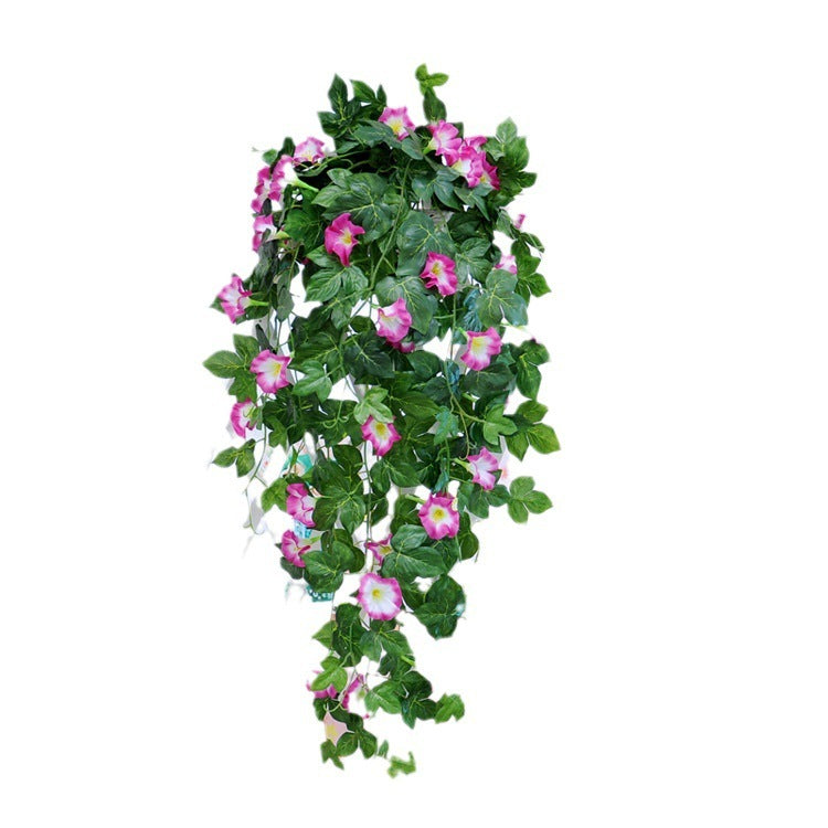 Grow Where You're Planted – MJHOMEFINDER Faux Floral Wall Simulation Plant Morning Glory Ratten