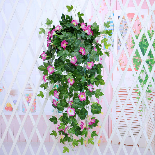 Grow Where You're Planted – MJHOMEFINDER Faux Floral Wall Simulation Plant Morning Glory Ratten