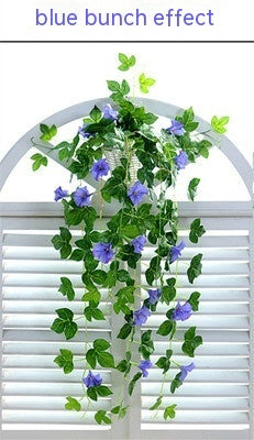 Grow Where You're Planted – MJHOMEFINDER Faux Floral Wall Simulation Plant Morning Glory Ratten