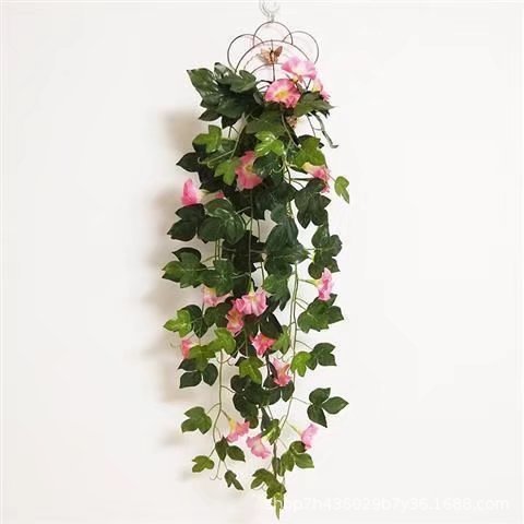 Grow Where You're Planted – MJHOMEFINDER Faux Floral Wall Simulation Plant Morning Glory Ratten