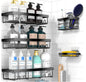 MJHOMEFINDER Carbon Steel No-Drill Hook Rack Set – Modular Wall Storage