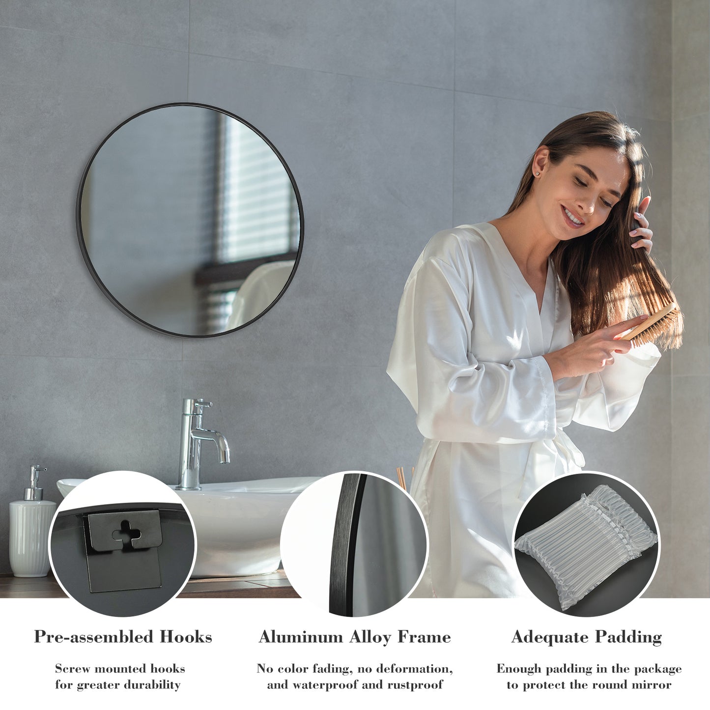 “Reflections of Success” – MJHOMEFINDER 20x30 Gold Arched Wall Mirror