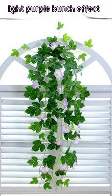 Grow Where You're Planted – MJHOMEFINDER Faux Floral Wall Simulation Plant Morning Glory Ratten
