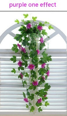 Grow Where You're Planted – MJHOMEFINDER Faux Floral Wall Simulation Plant Morning Glory Ratten