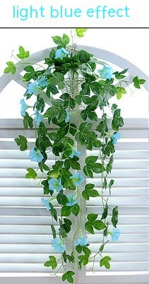 Grow Where You're Planted – MJHOMEFINDER Faux Floral Wall Simulation Plant Morning Glory Ratten