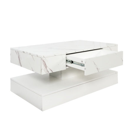 Level Up Living – MJHOMEFINDER Luxe LED Coffee Table w/ Lift-Top & Storage
