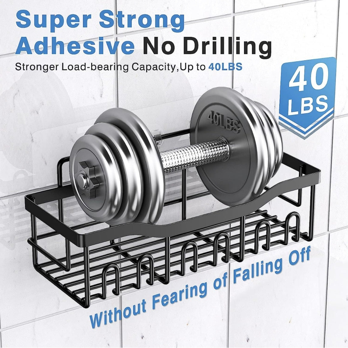 MJHOMEFINDER Carbon Steel No-Drill Hook Rack Set – Modular Wall Storage